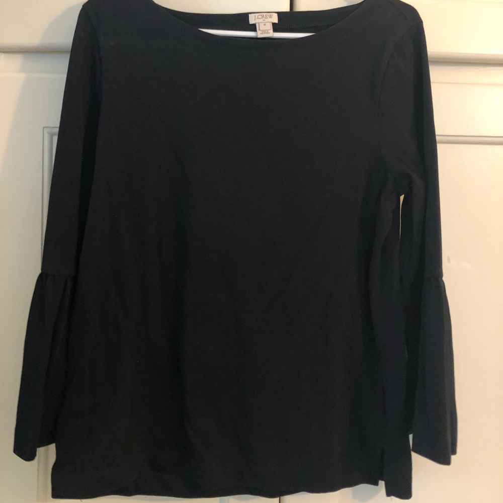 Black J Crww Ruffle sleeve top